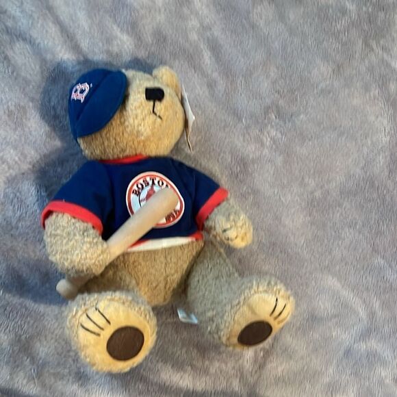 Vintage 2002 Boston Red Sox teddy bear with wooden bat - Picture 4 of 5